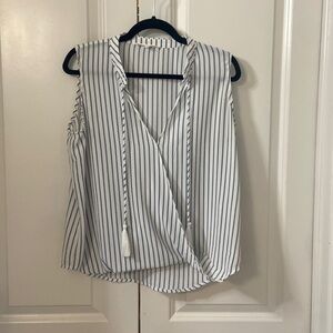 Olivaceous - white and blue strip blouse